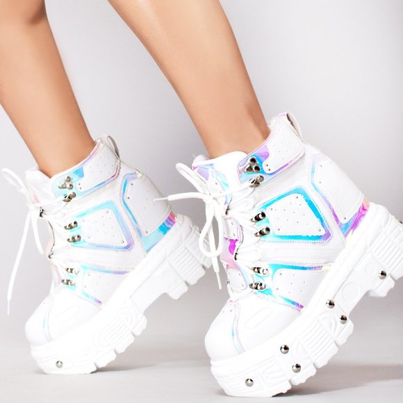 Anthony Wang Shoes - NEW Anthony Wang X LASR Exclusive Mangosteen 05 Digital Dream Platform Wedges